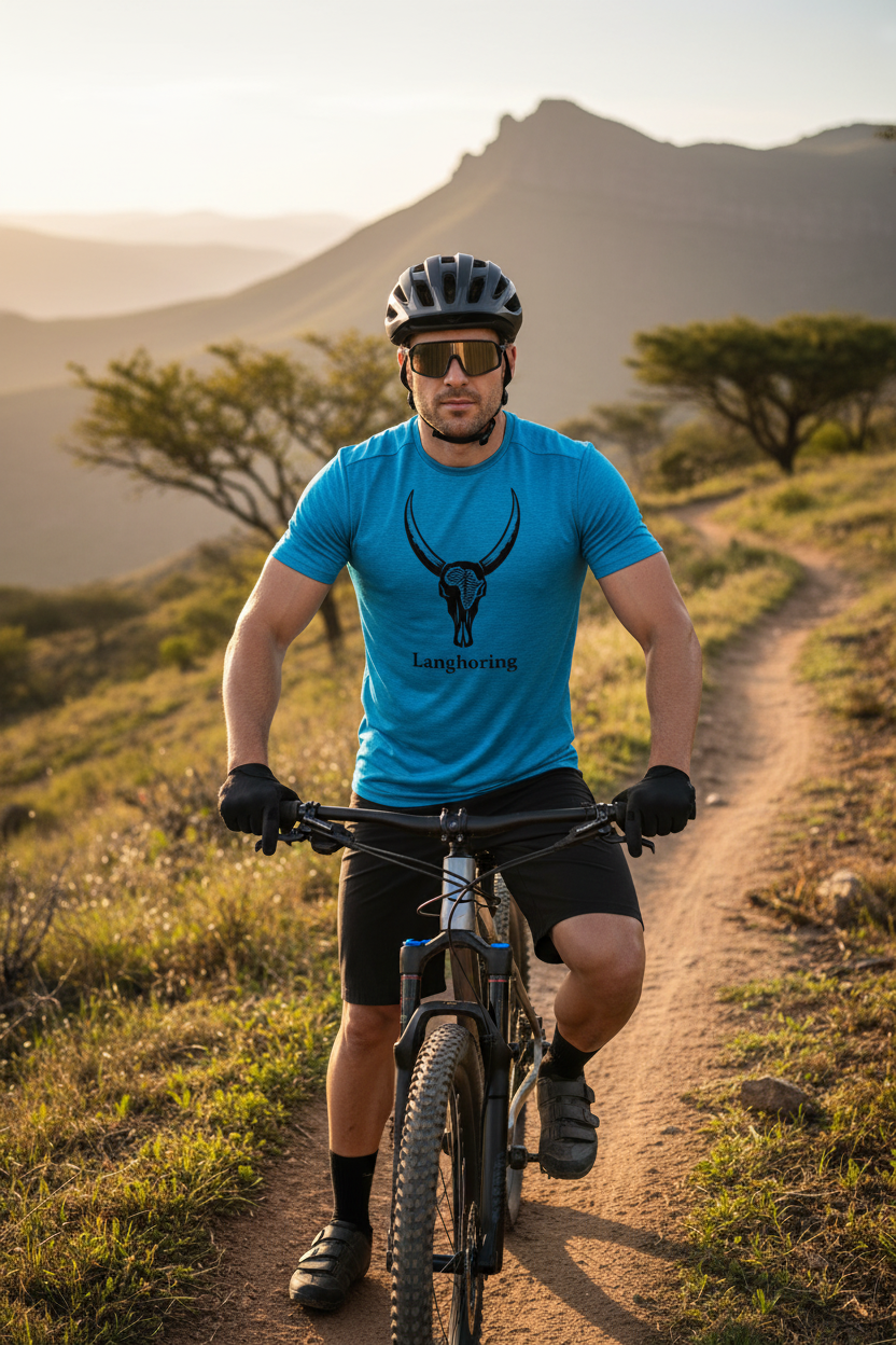 Langhoring Dry Fit blou bergfiets