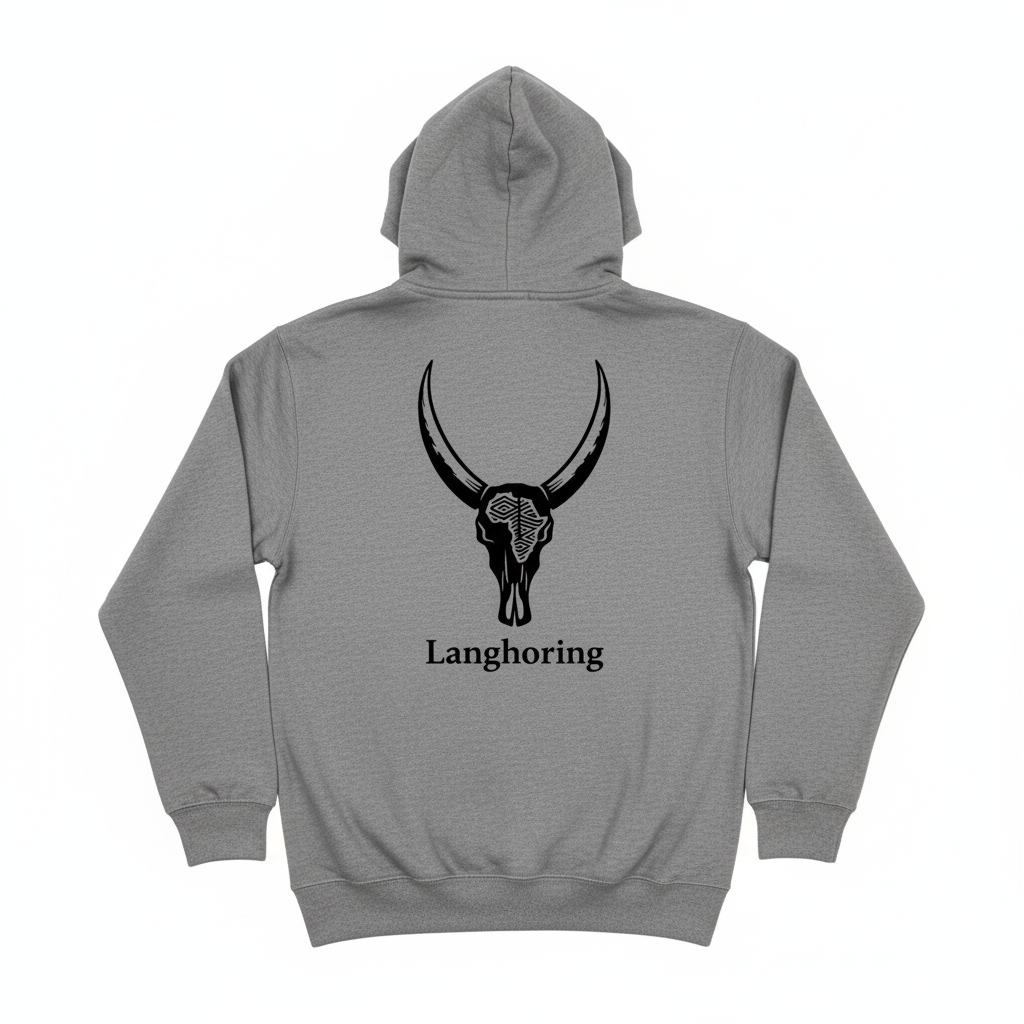 Langhoring Hoodie Rugkant - Grys