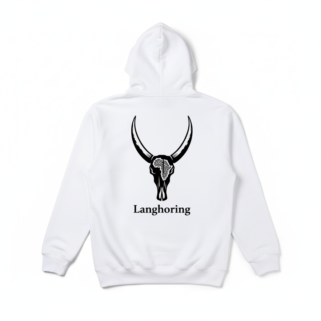 Langhoring Hoodie Rugkant - Wit