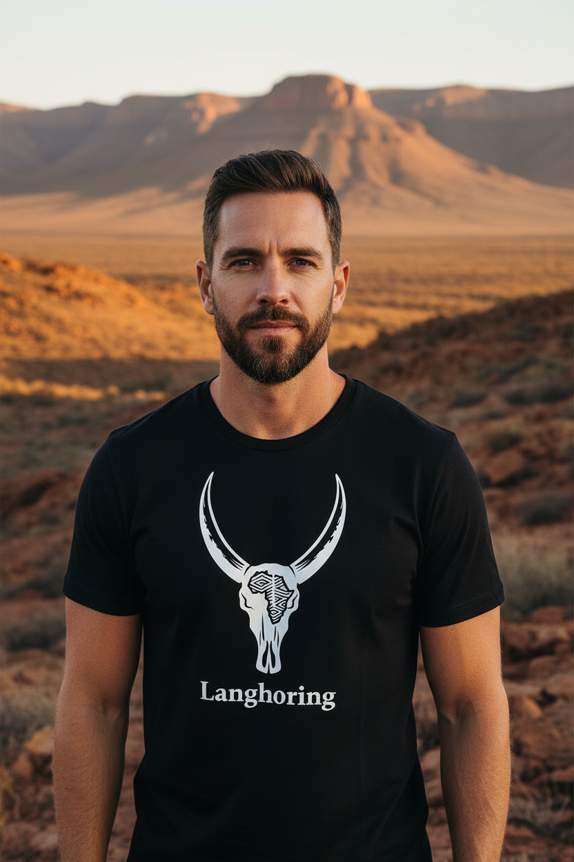 Langhoring T-shirt met groot gesentreerde logo